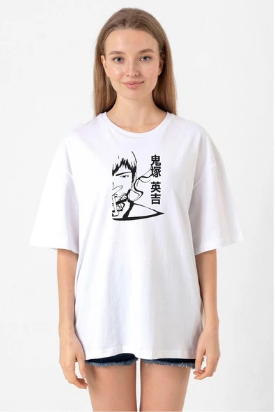 Great Teacher Anime Poster Beyaz Kadın Oversize Tshirt ürün görseli 1