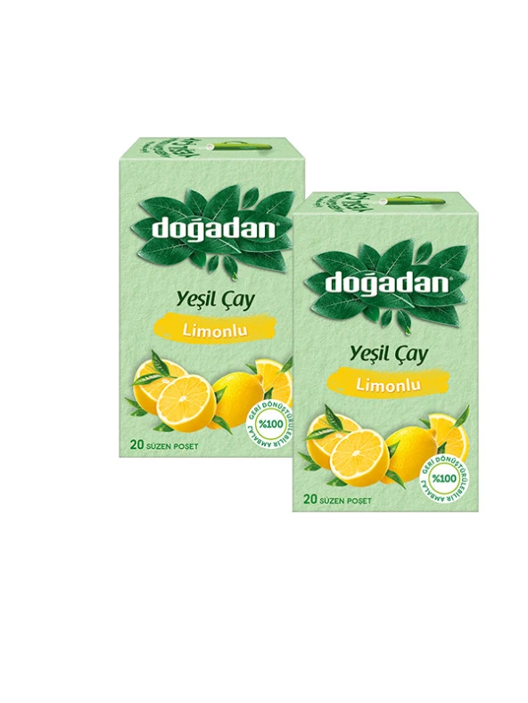 YEŞİL ÇAY LİMONLU 20 SÜZEN POŞET, 2 PAKET ürün görseli 1