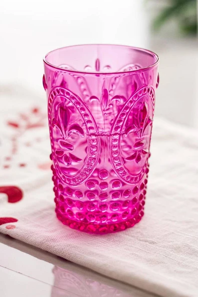 Akrilik Pembe Tekli Kısa Bardak & Su Meşrubat Kahve Yanı Bardağı 400 ml ( Cam Değildir ) ürün görseli 1