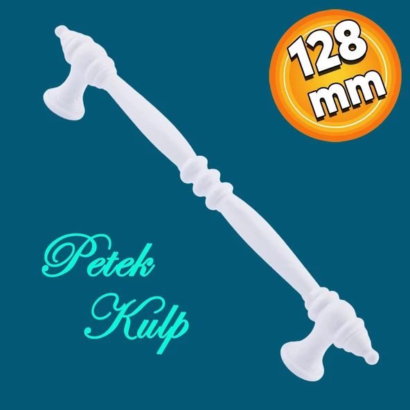 Petek Mobilya Mutfak Dolabı Ünite Çekmece Dolap Kulpları Düz Metal Kulp Kulbu Kulpu 128 Mm Beyaz ürün görseli 1