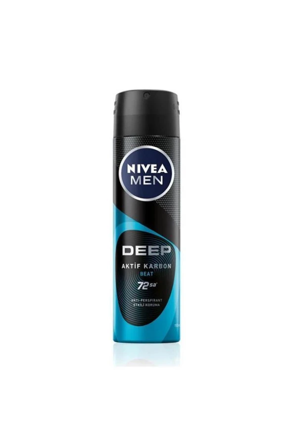 Nivea Men Deep Beat Aktif Karbon Sprey Deodorant 150 ml ürün görseli 1
