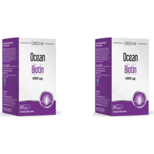 Orzax Ocean Biotin 5000 Mcg 60 Kapsül 2li ürün görseli 1