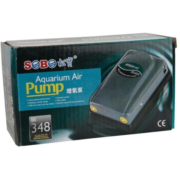 Sobo SB-348 Hava Motoru 5W 2x4 Lt/Min Çift Çıkışlı ürün görseli 1