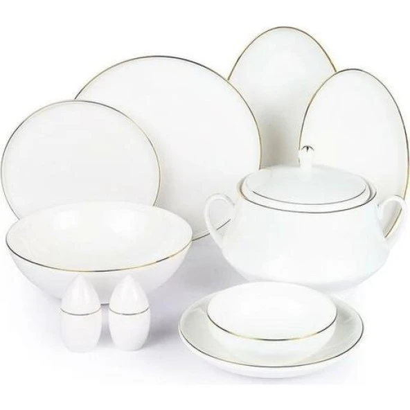 Roy King Gold Thin 55 Parça Bone China Porselen Yemek Takımı Dsn048 ürün görseli 1