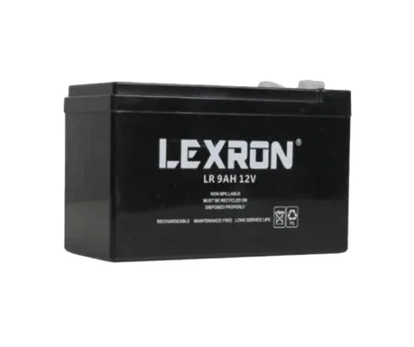 Lexron 12 volt 9 amper kuru tip akü ürün görseli 1