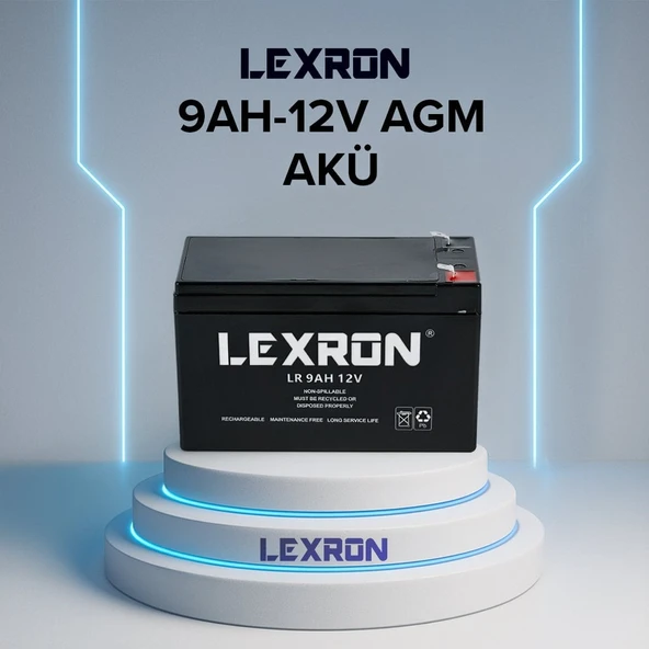 Lexron 12 volt 9 amper kuru tip akü - Resim 2