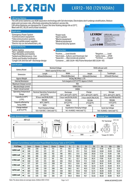 Lexron 12v 160 amper jel akü - Resim 4