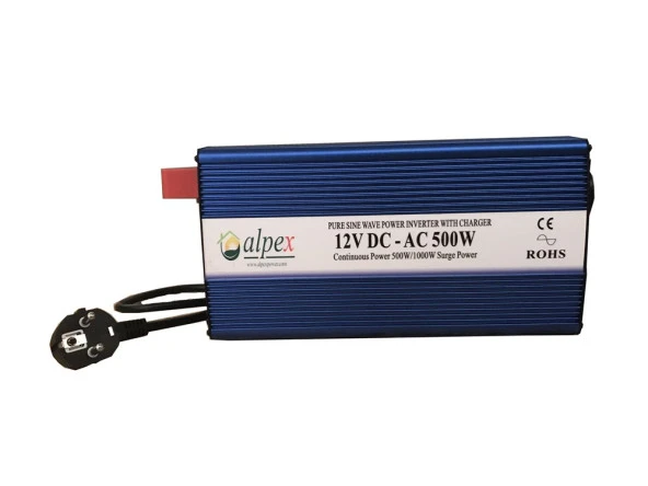 Alpex 500 watt ups (şebeke şarjlı) tam sinüs inverter ürün görseli 1