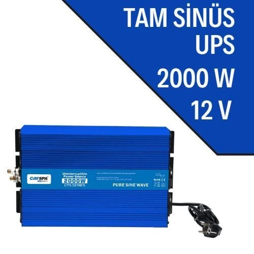 Carspa 2000 watt tam sinüs inverter ups (12v) ürün görseli 1