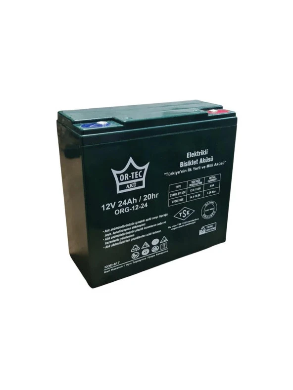 12 VOLT 24 AH BİSİKLET AKÜSÜ ürün görseli 1