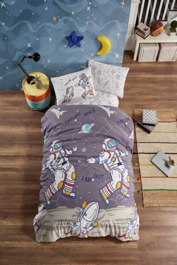 Newhome Ranforce Astronot Tek  Kişilik Nevresim Takımı ürün görseli 1