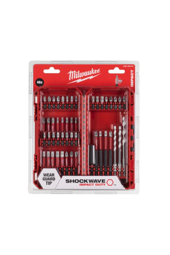 MİLWAUKEE SHOCKWAVE BİTS UÇ SETİ 48 PARÇA T4932492005 ürün görseli 1