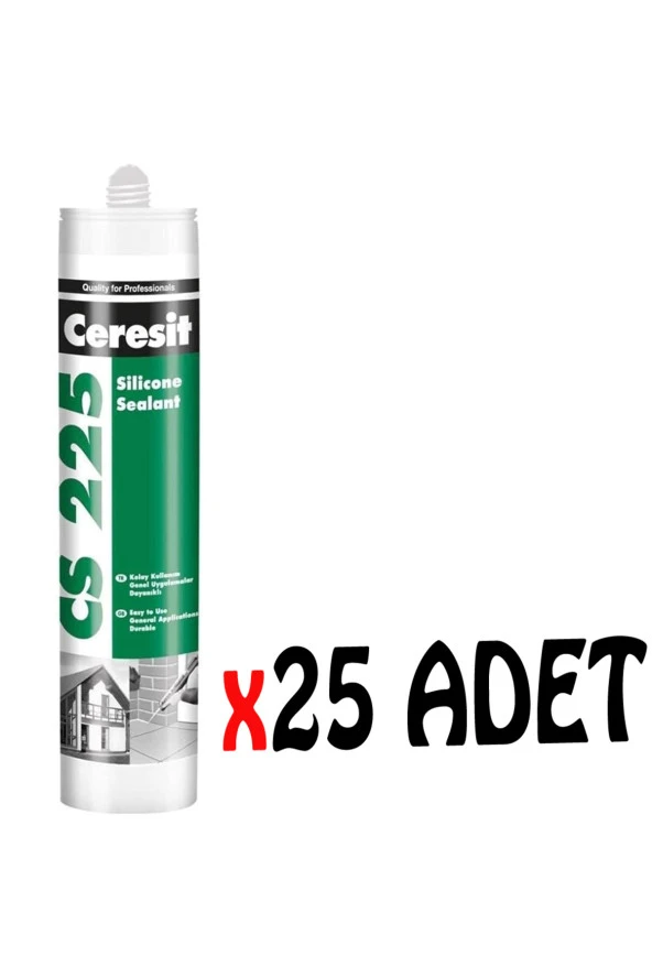 CERESİT CS 225 SİLİKON BEYAZ 280 GR x 25 ADET ürün görseli 1