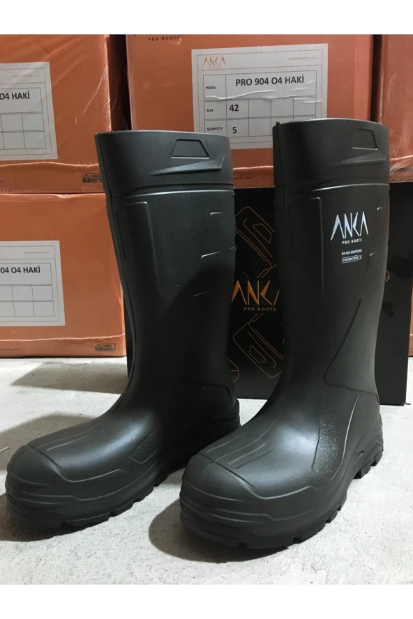 Mekap Anka Pro904 Pu Çizme Uzun Haki O4 Çelik Burunsuz no: 40 ürün görseli 1