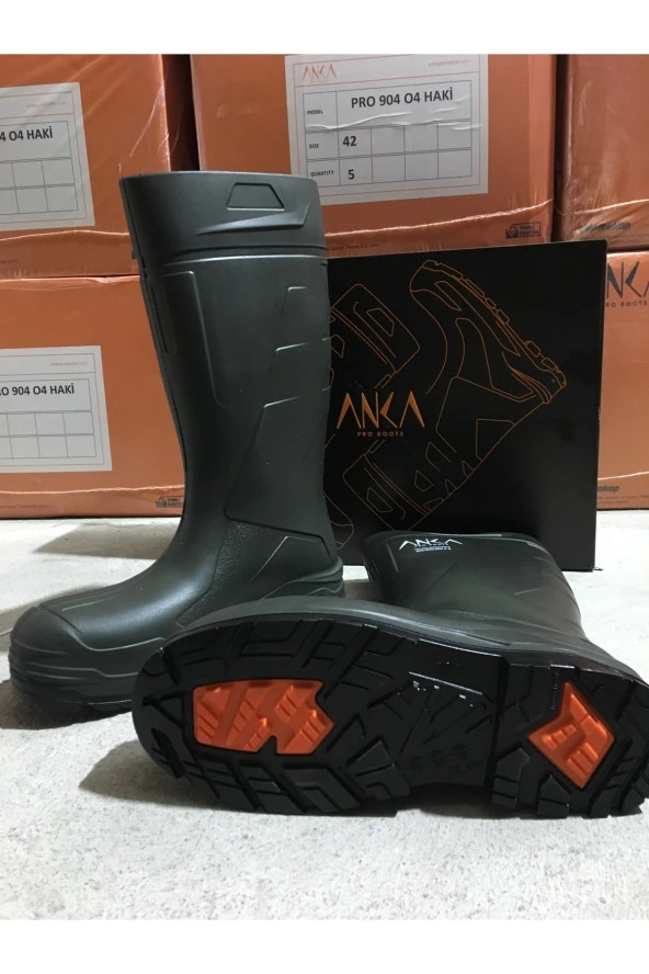 Mekap Anka Pro904 Pu Çizme Bot Uzun Haki O4 Çelik Burunsuz 42 Numara ürün görseli 1