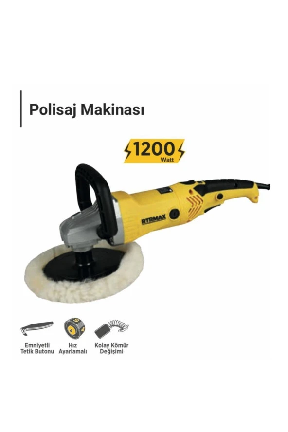 RTRMAX RTM1490 POLİSAJ MAKİNASI 180 MM 1200 W ürün görseli 1