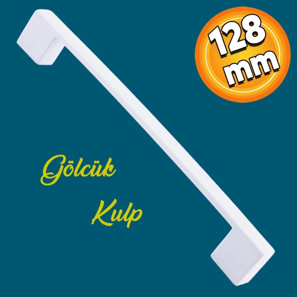 Gölcük Düz Mobilya Mutfak Dolap Çekmece Dolabı Kapak Metal Kulpu Kulbu Kulpları Beyaz 128 Mm-12.8 Cm ürün görseli 1