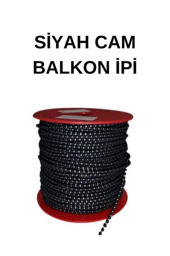 200M CAM BALKON İPİ (SİYAH) PLASTİK BONCUK İP ürün görseli 1