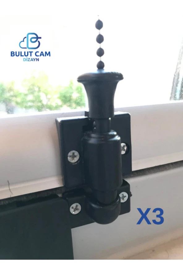 3AD. Cam Balkon Kilidi - Cam Balkon Emniyet Kilidi Siyah ürün görseli 1
