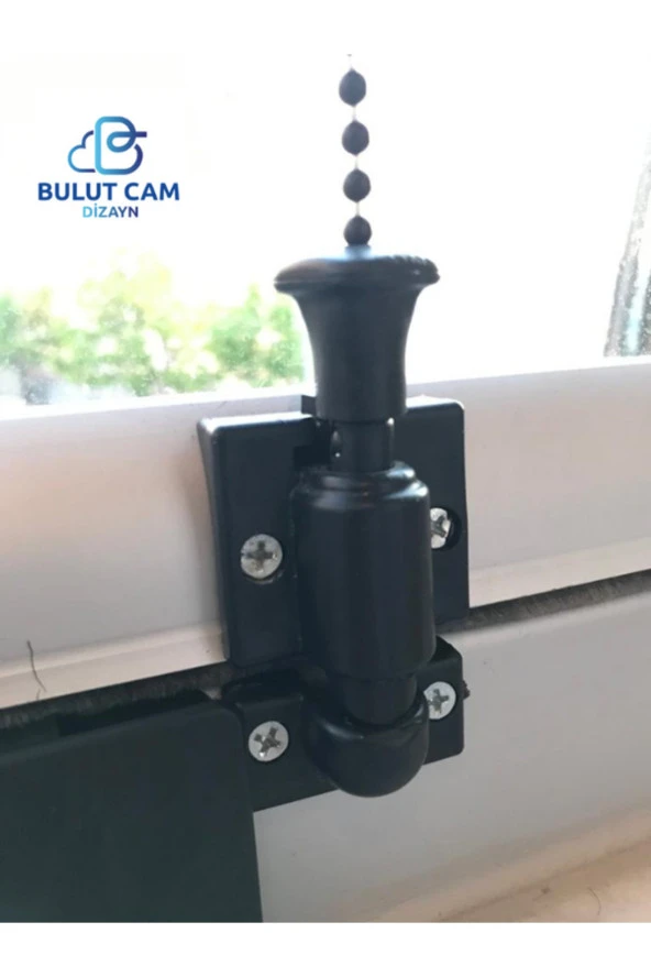 Cam Balkon Kilidi Cam Balkon Emniyet Kilidi Plastik Siyah ürün görseli 1
