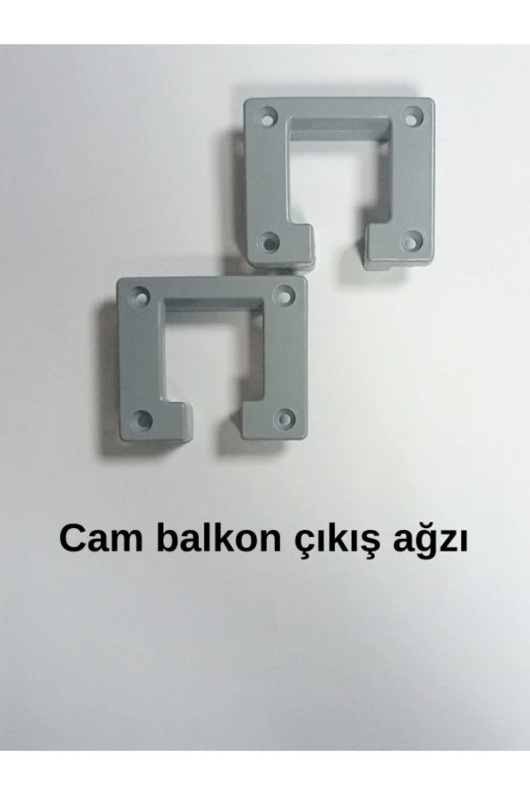 Cam Balkonlara Uygun 2 Adet Çıkış Ağzı ( GRİ) Plastik ürün görseli 1
