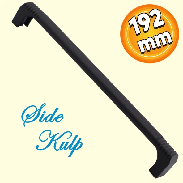 Side Mutfak Kulbu Çekmece Dolap Kulpu Metal Kulp Mobilya Dolabı Kulpları Renk 192 mm Siyah ürün görseli 1