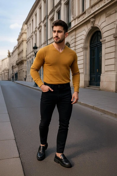Erkek Koyu Lacivert Straight Fit Jean Pantolon ürün görseli 1