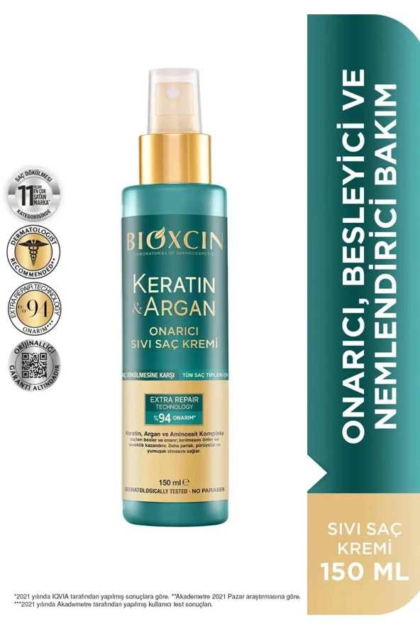 Bioxcin Saç Bakım Kremi Onarıcı Keratin & Argan 150 ml ürün görseli 1