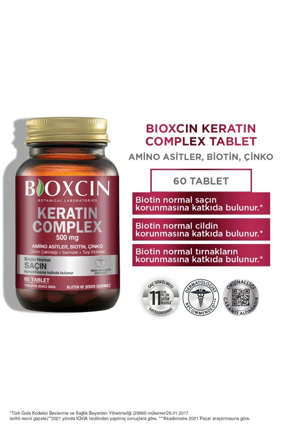 Bioxcin Keratin Complex 500 mg 60 Tablet - Resim 2