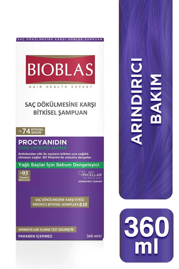Bioblas Procyanidin Saç Dökülmesine Yağlanmaya Karşı Şampuan 360 ml ürün görseli 1