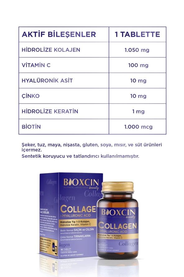 Bioxcin Collagen 30 Tablet - Resim 3