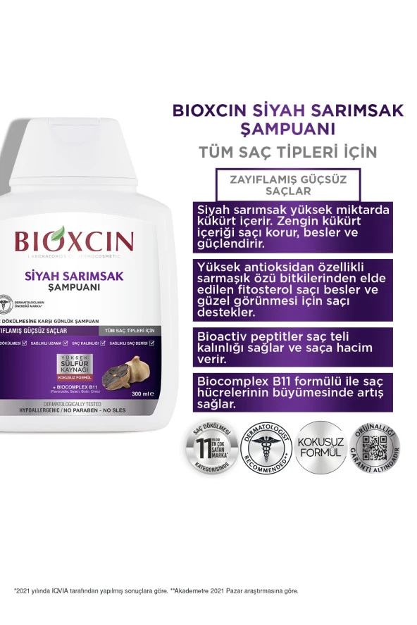 Bioxcin Siyah Sarımsak Şampuan 300 ml - 3 Al 2 Öde - Resim 2