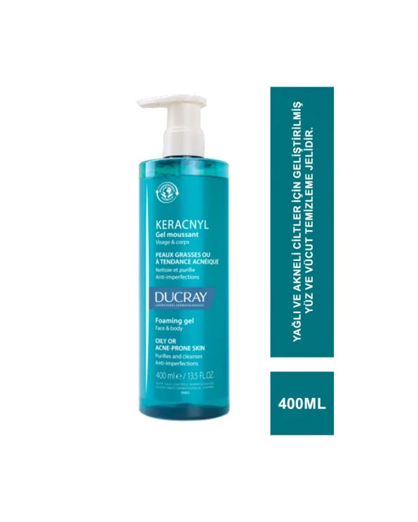 Ducray Keracnyl Foaming Gel 400 ml ürün görseli 1