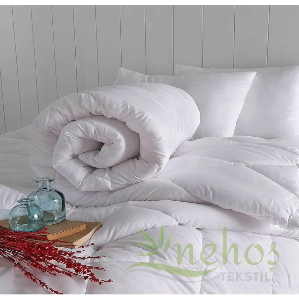 Çift Kişilik Antibakteriyel Mikrofiber Saten Beyaz Yorgan ürün görseli 1