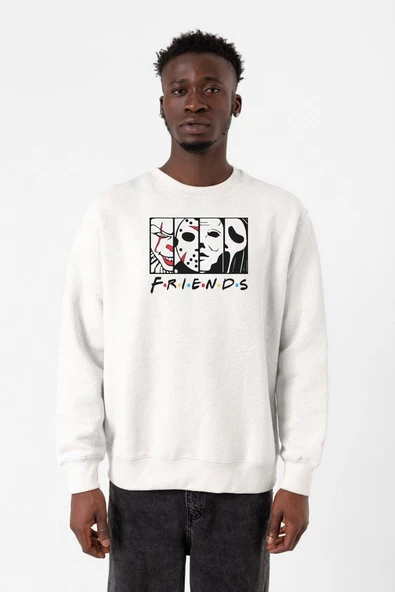 Horror Character Friends Beyaz Erkek 2ip Sweatshirt ürün görseli 1