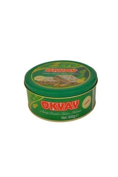 Okyay 840 gr Teneke Kutu Antep Fıstıklı Tahin Helvası ürün görseli 1