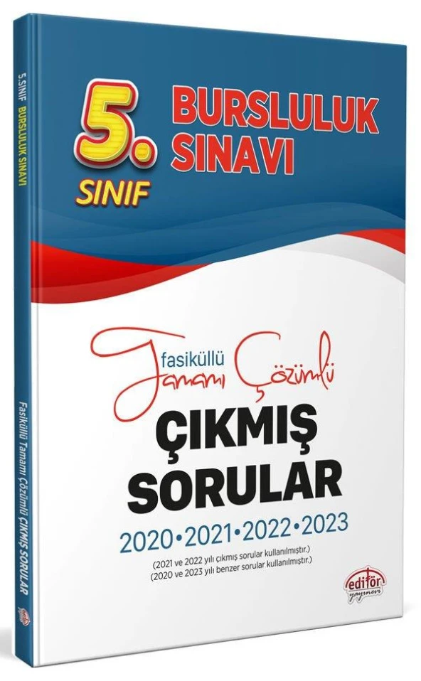 5. Sınıf Bursluluk Çıkmış Sorular ve Çözümleri Editör Yayınları ürün görseli 1
