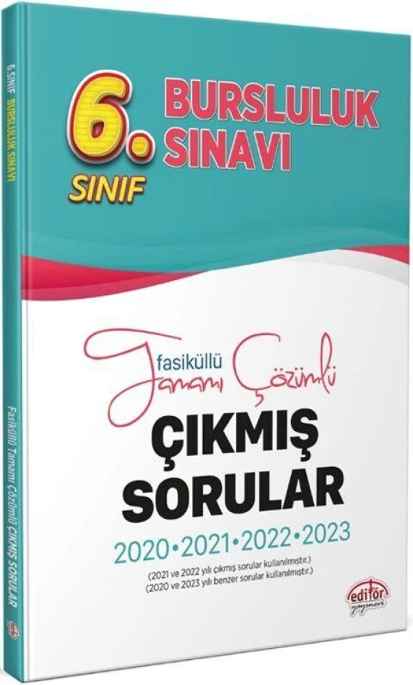 6. Sınıf Bursluluk Sınavı Çıkmış Sorular Ve Çözümleri Editör Yayınları ürün görseli 1