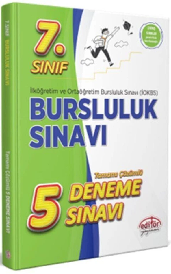 7. Sınıf Bursluluk Sınavı Tamamı Çözümlü 5 Deneme Sınavı Editör Yayınları ürün görseli 1