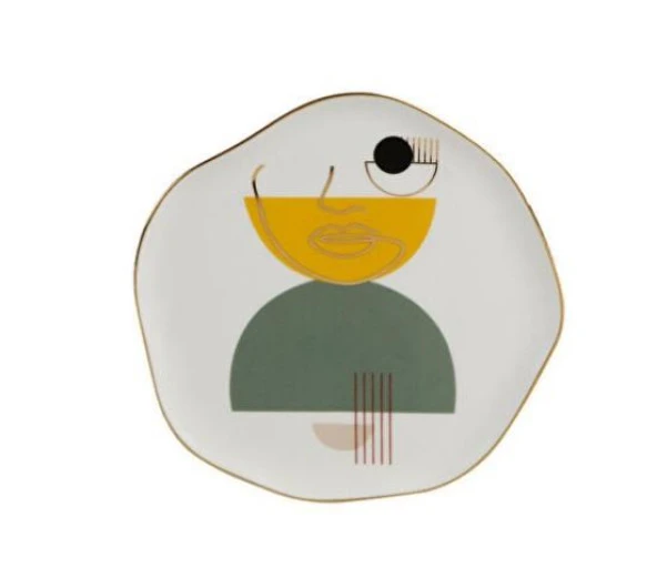 Porland Abstract 6Lı 21cm Düz Tabak Desen1 ürün görseli 1