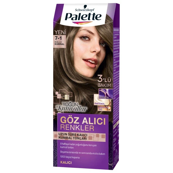 Palette Göz Alıcı Renkler Krem Saç Boyası 7-1 Küllü Kumral ürün görseli 1
