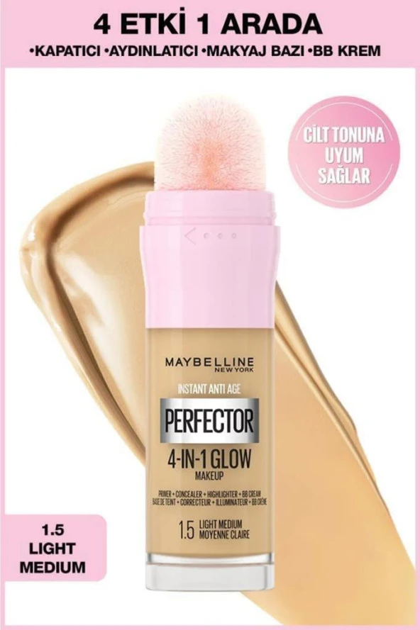 Maybelline New York Instant Perfector 4 Etki 1 Arada Fondöten 1.5 Light Medium 20 ml ürün görseli 1