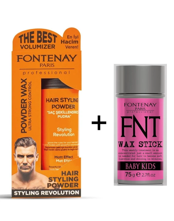 Fontenay Pudra Toz Wax Ultra Strong Turuncu 20gr+ Hair Wax Stick 75gr 2Li Set ürün görseli 1