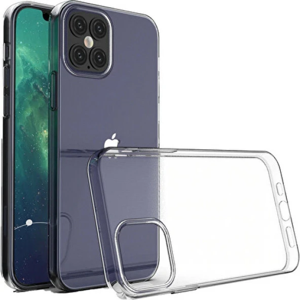Iphone 12 Pro Max Kamera Korumalı Şeffaf Yumuşak Silikon - Resim 3