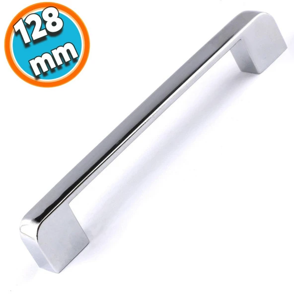 Çekmece Dolap Mutfak Kulpu Kapak Kulbu Metal Kulp Mobilya Krom Renk 128 mm Dolabı Kulpları ürün görseli 1
