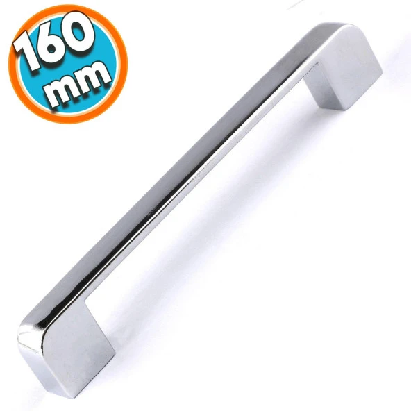 Mutfak Kulpu Çekmece Dolap Kapak Kulbu Metal Kulp Mobilya Krom Renk 160 mm Dolabı Kulpları ürün görseli 1