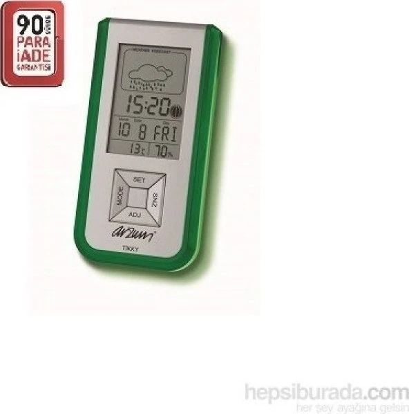 Lcd Ekranlı Çalar Saat/Nem Ölçer-Yeşil - Resim 2