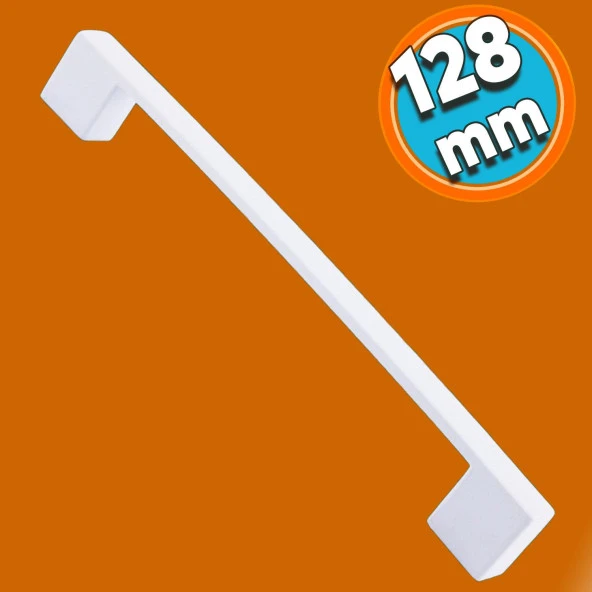 Mobilya Banyo Mutfak Dolabı Çekmece Dolap Kapak Kulpu Kulbu 128 mm Metal Kulp Beyaz ürün görseli 1