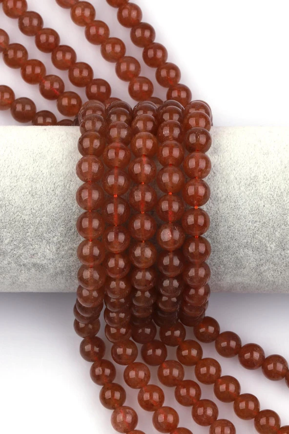 Çilek Kuvars Doğal Taş Dizi 8 mm Küre Kesim ürün görseli 1