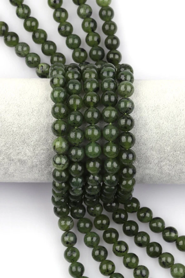 Kanada Yeşim Doğal Taş Dizi 8 mm Küre Kesim ürün görseli 1